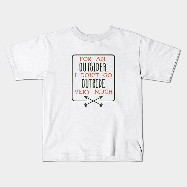 Indoorsy Introvert Humor Kids T-Shirt by Commykaze